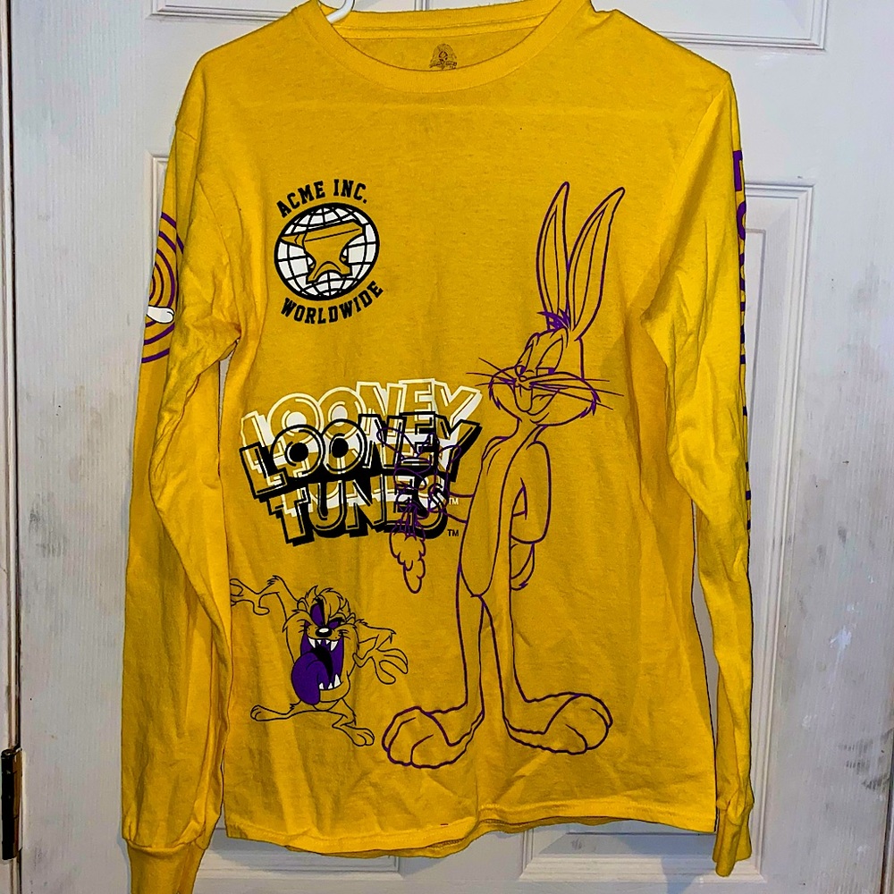 Yellow looney tunes long sleeve shirt